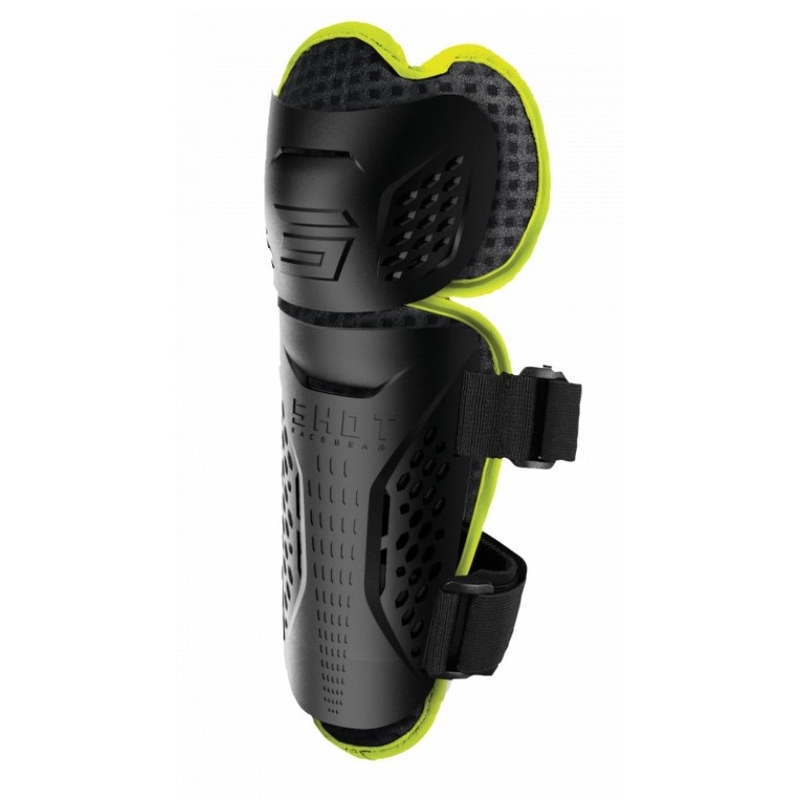 Genunchiere Shot Optimal 2.0 negru-galben-fluo