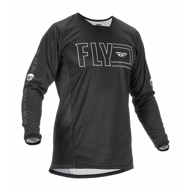 Motocross tricou FLY Racing Kinetic Fuel 2022 negru și alb