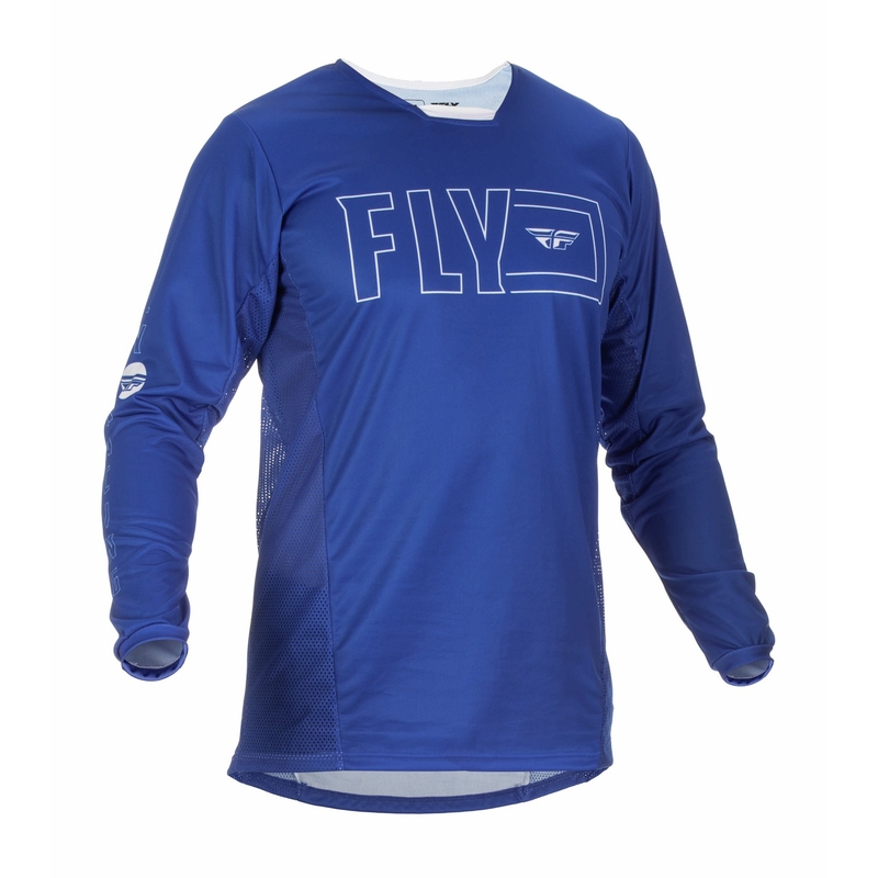 Tricou de motocros FLY Racing Kinetic Fuel 2022 albastru și alb