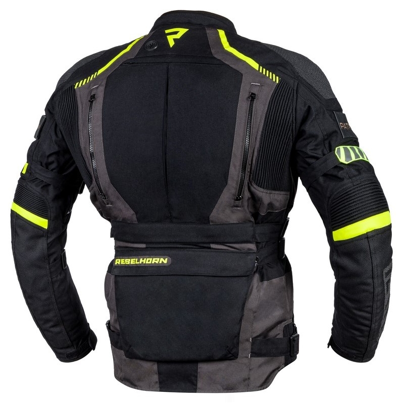 Rebelhorn Patrol jachetă de motocicletă negru-gri-gri-fluo-galbenă