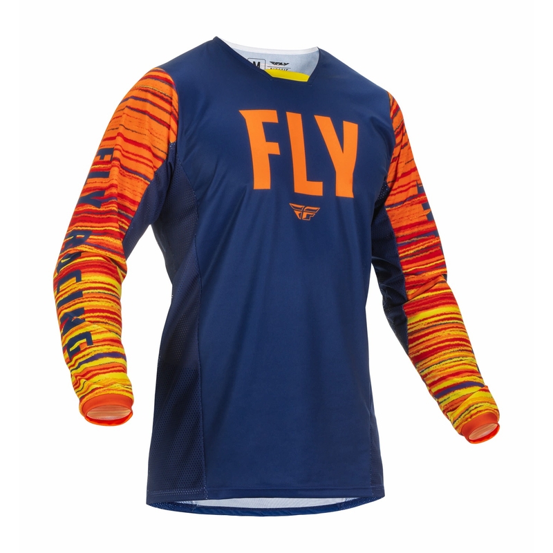 Tricou de motocros FLY Racing Kinetic Wawe 2022 albastru-portocaliu