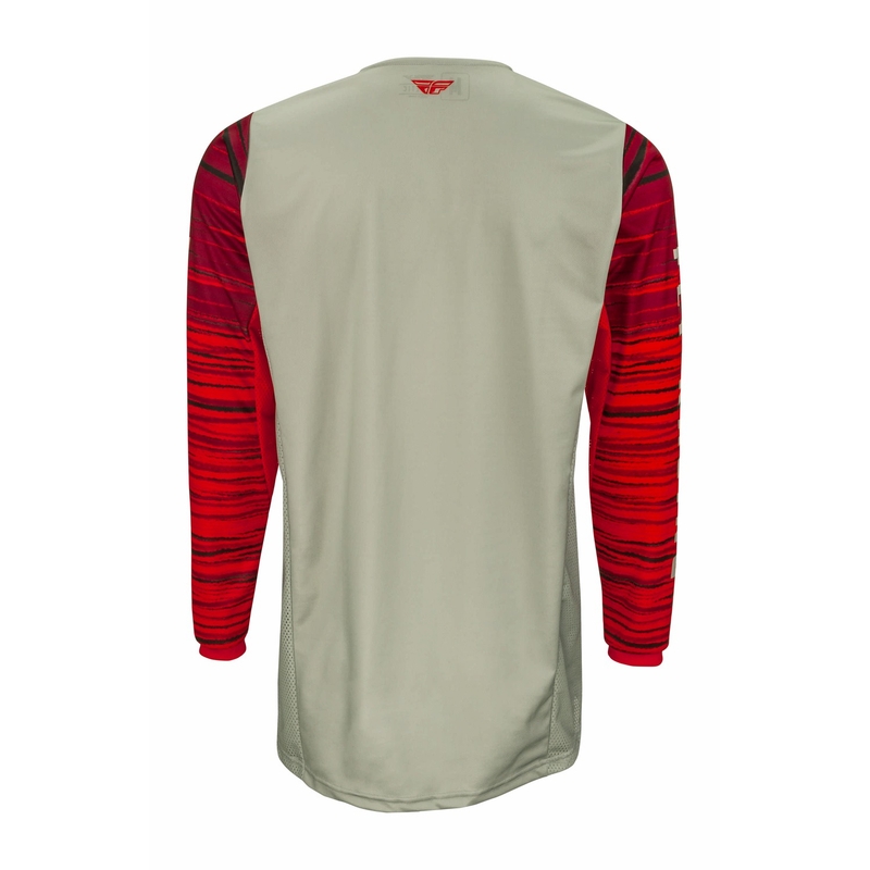 Tricou de motocros FLY Racing Kinetic Wawe 2022 gri-roșu
