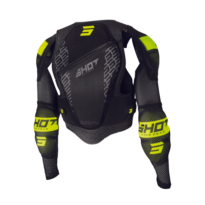 Shot Ultralight 2.0 negru-galben-fluo protector de corp pentru copii