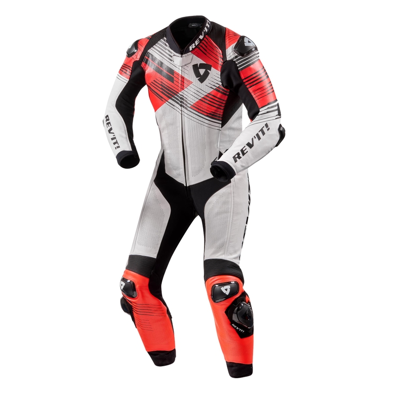Revit Apex costum de motociclist dintr-o singură bucată alb-roșu-negru lichidare
