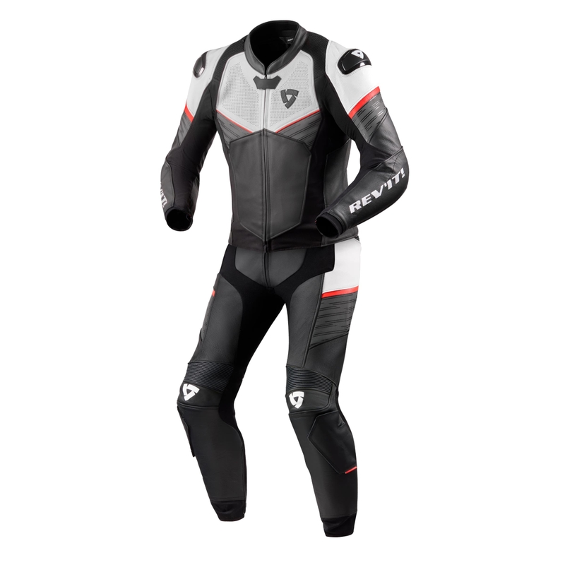 Salopetă pentru motociclete Revit Beta Black-White-Fluo Red lichidare