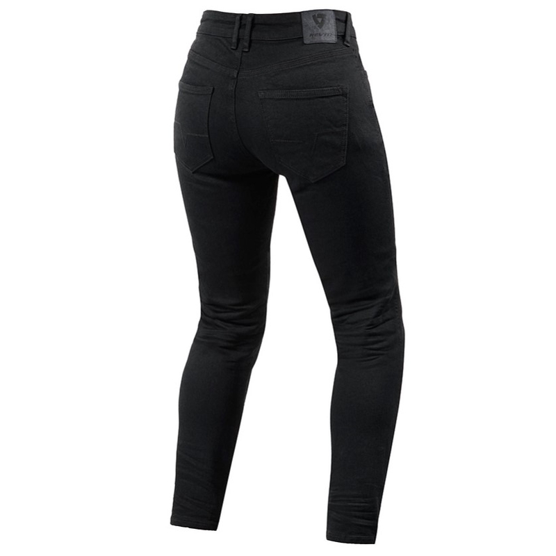 Blugi de motocicletă Revit Maple 2 SK Black Cropped pentru femei lichidare