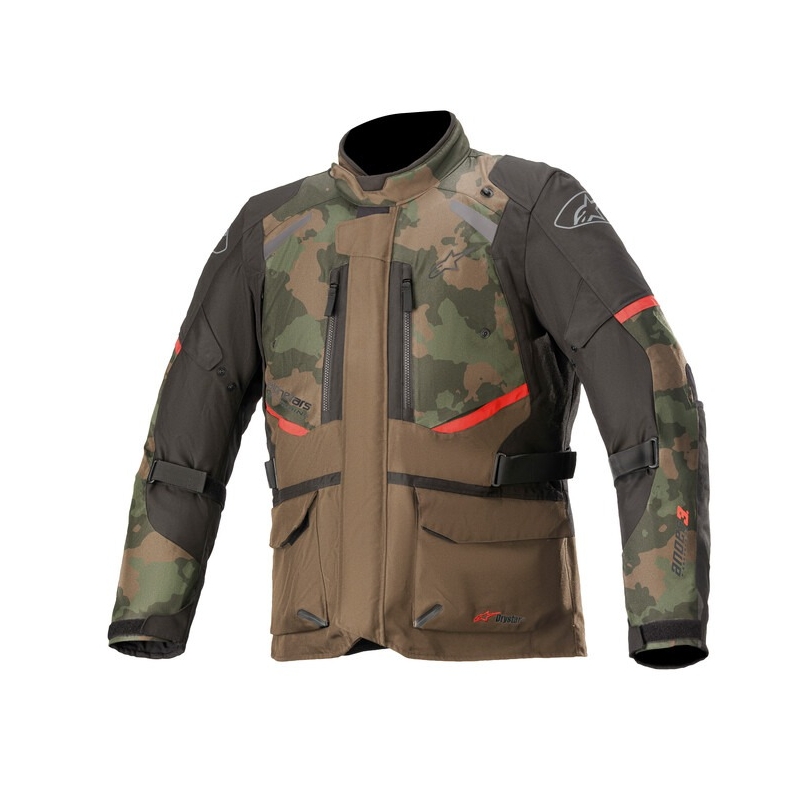 Alpinestars Andes Drystar camuflaj verde-negru-roșu geaca de motocicletă lichidare