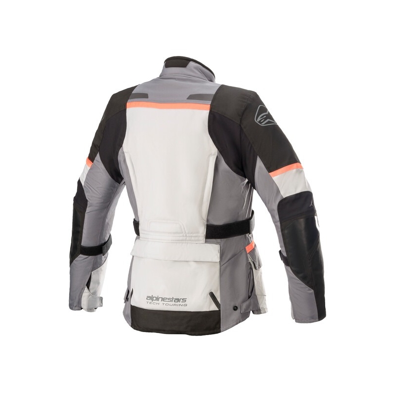 Jachetă de motocicletă Alpinestars Stella Andes Drystar Grey-Negru-Fluo Pink pentru femei