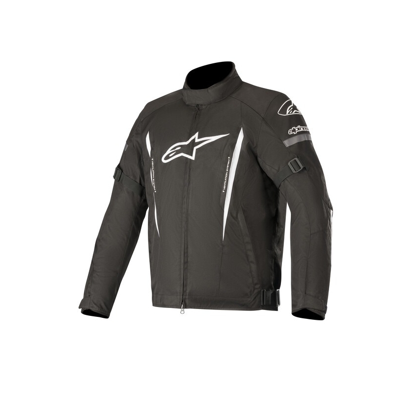 Alpinestars Gunner impermeabil negru și alb Geaca de motocicletă Alpinestars Gunner impermeabil negru și alb