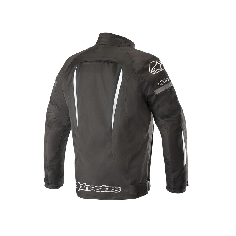 Alpinestars Gunner impermeabil negru și alb Geaca de motocicletă Alpinestars Gunner impermeabil negru și alb