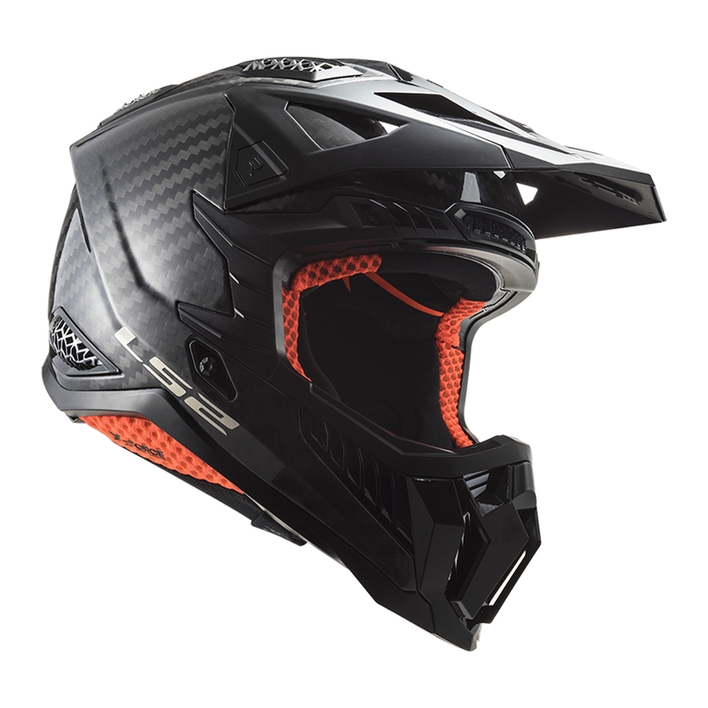 Cască de motocros LS2 MX703 X-Force Solid Carbon negru