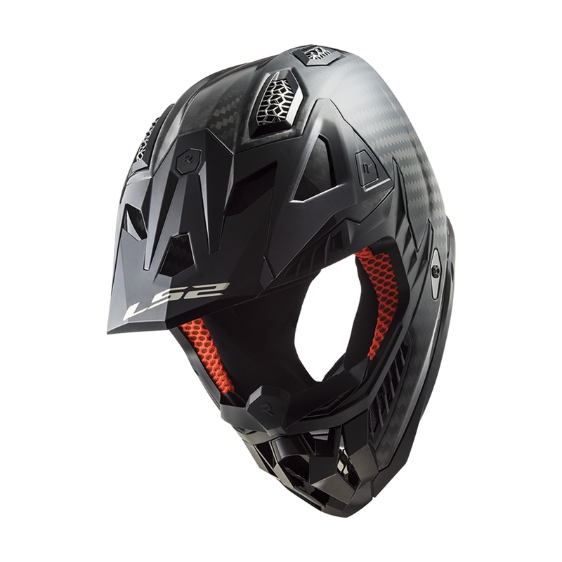 Cască de motocros LS2 MX703 X-Force Solid Carbon negru