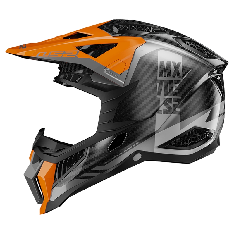 Cască de motocros LS2 MX703 X-Force Victory Titanium negru-portocaliu