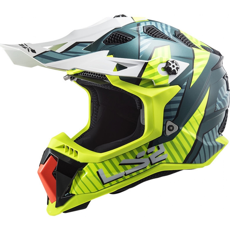 Cască de motocros LS2 MX700 Subverter EVO Astro verde-fluo galben