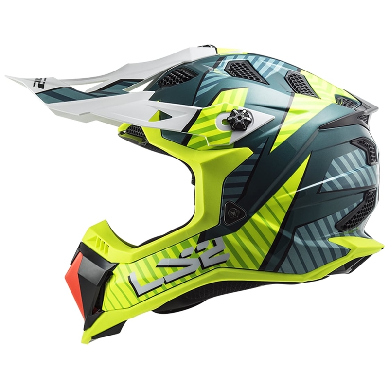 Cască de motocros LS2 MX700 Subverter EVO Astro verde-fluo galben