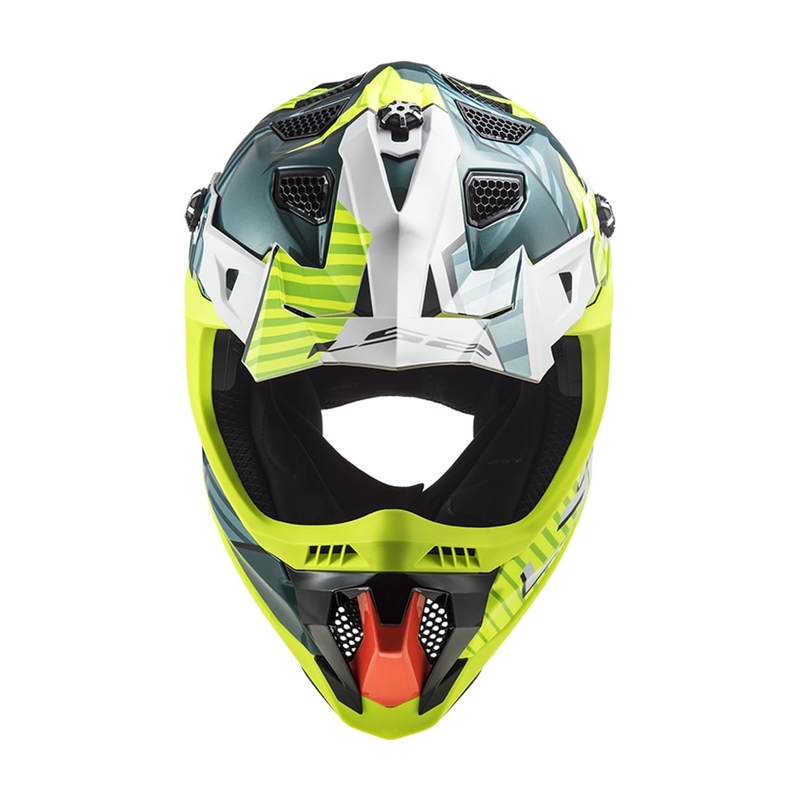 Cască de motocros LS2 MX700 Subverter EVO Astro verde-fluo galben