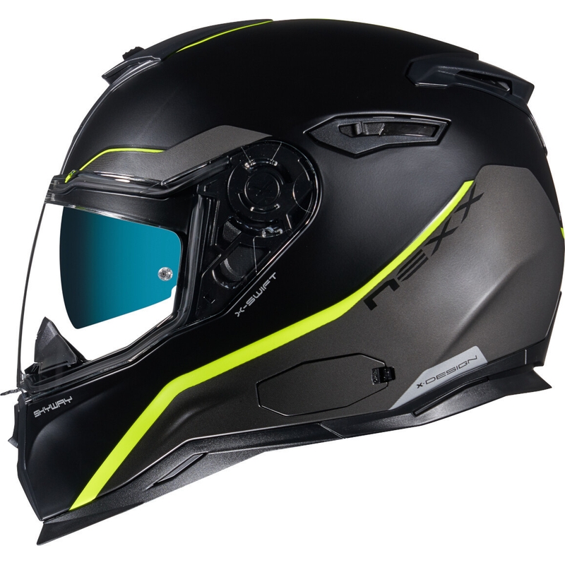 Cască de protecție integrală pentru motociclete NEXX SX.100 Skyway negru-galben-fluo lichidare