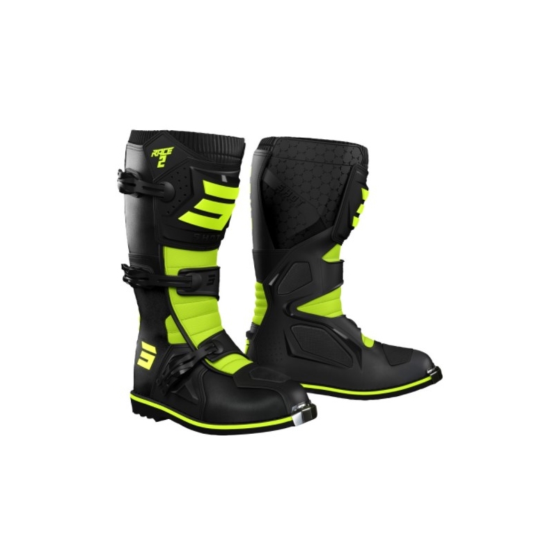 Shot Race 2 cizme de motocicletă negru-galben-fluo lichidare