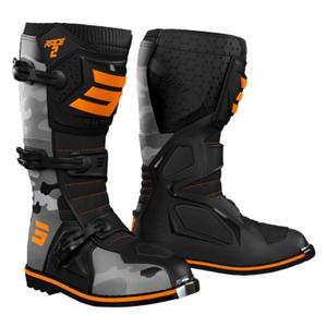 Shot Race 2 cizme de motocicletă negru-camo-fluo-portocaliu