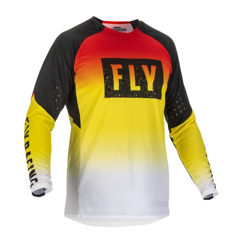 Tricou de motocros FLY Racing Evolution L.E. DST roșu-galben-negru