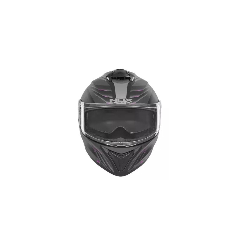 Cască integrală pentru motociclete NOX N918 Upside negru-gri-roz