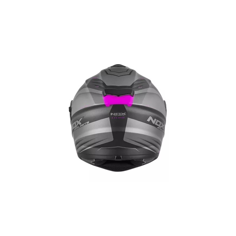 Cască integrală pentru motociclete NOX N918 Upside negru-gri-roz