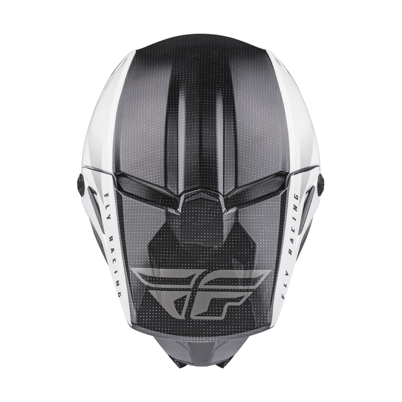 Motocross Casca FLY Racing Kinetic Straight negru și alb lichidare