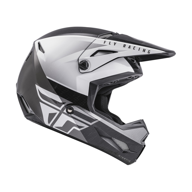 Motocross Casca FLY Racing Kinetic Straight negru și alb lichidare