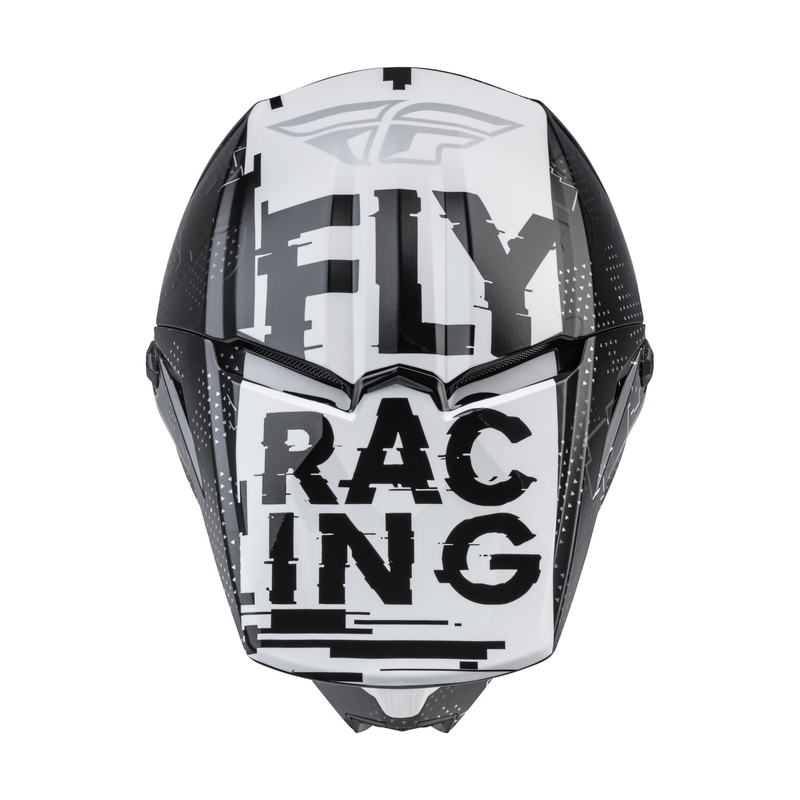 Cască de motocross pentru copii FLY Racing Kinetic Scan negru și alb