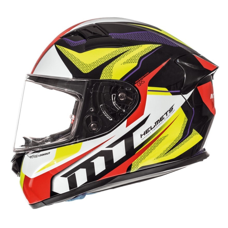 MT Kre Lookout cască de motocicletă integrală roșu-fluo galben