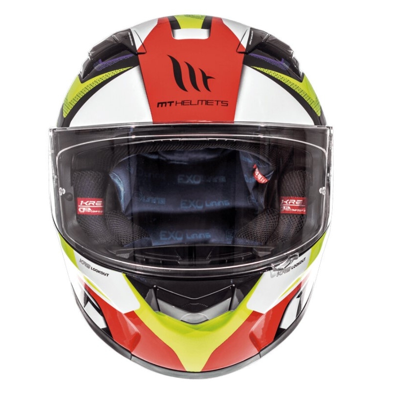 MT Kre Lookout cască de motocicletă integrală roșu-fluo galben