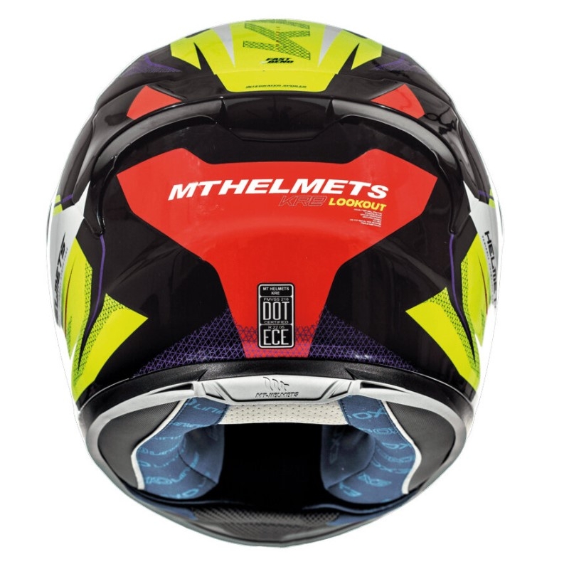 MT Kre Lookout cască de motocicletă integrală roșu-fluo galben
