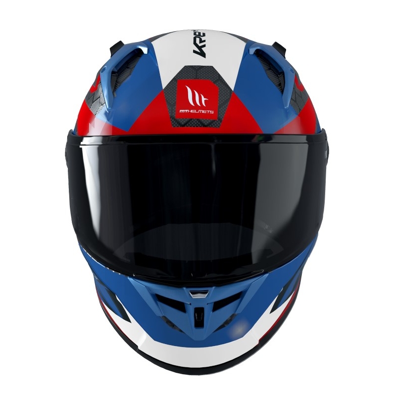 Cască de motociclist integrală MT FF103PLUSC KRE+ Carbon Projectile D7 gri-alb-albastru-roșu-albastru