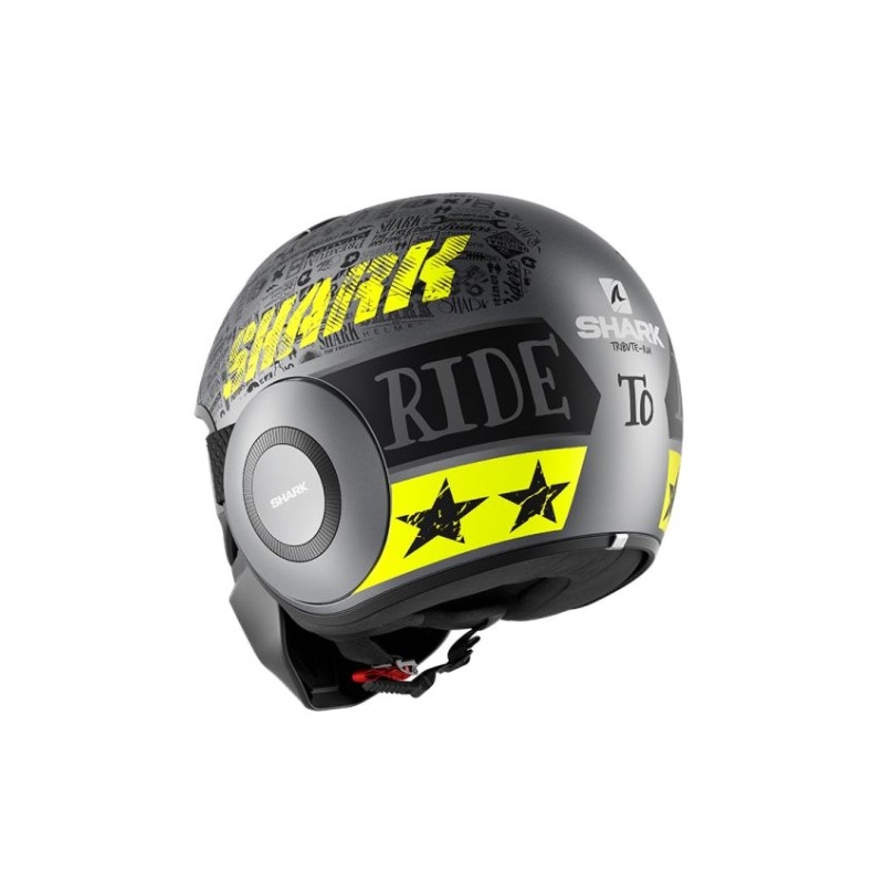 Cască deschisă SHARK STREET DRAK Tribute RM negru-gri-fluo-galben