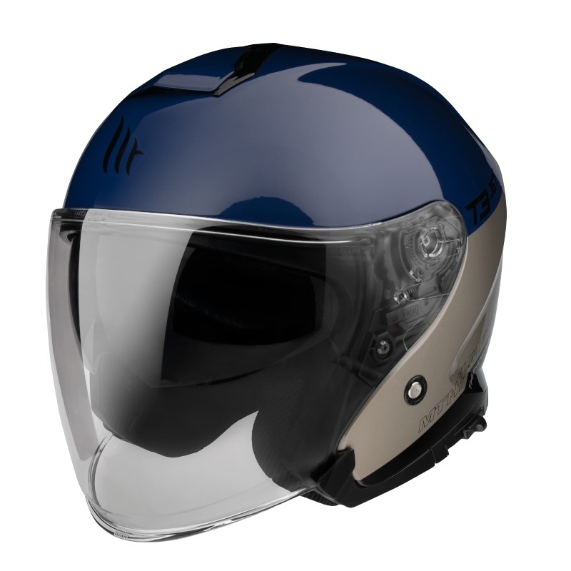 Cască de motocicletă deschisă MT OF504SV Thunder 3 SV Jet Xpert A17 argintiu-albastru