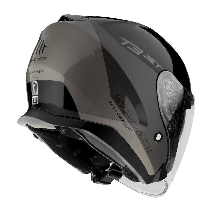 Cască de motocicletă deschisă MT OF504SV Thunder 3 SV Jet Xpert C2 negru-gri