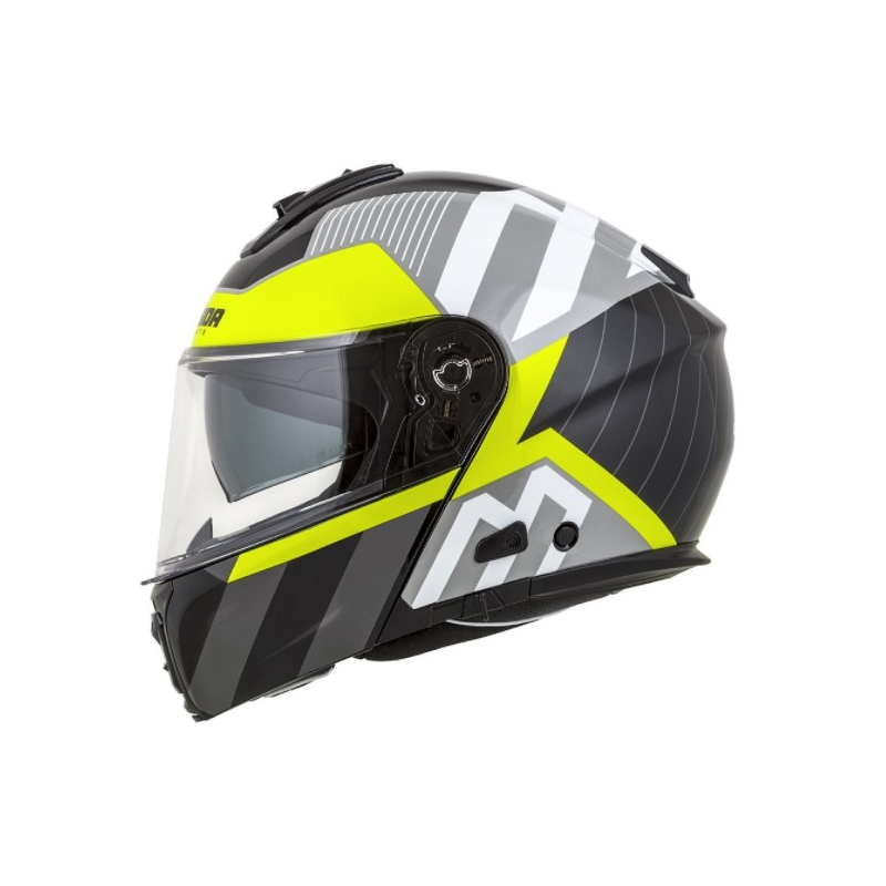 Cască de motociclist Cassida Modulo 2.0 Profile alb-gri-negru-galben-fluo-galben
