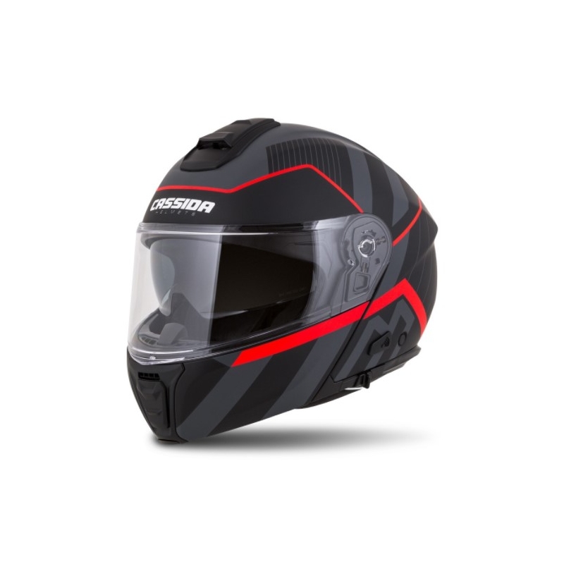 Cască de motocicletă Cassida Modulo 2.0 Profile roșu-gri-negru flip-up