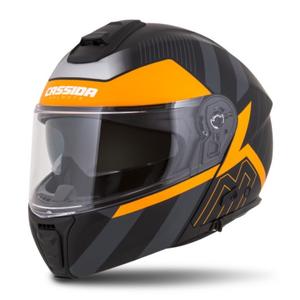 Cască de motocicletă Cassida Modulo 2.0 Profile negru-gri-portocaliu flip-up