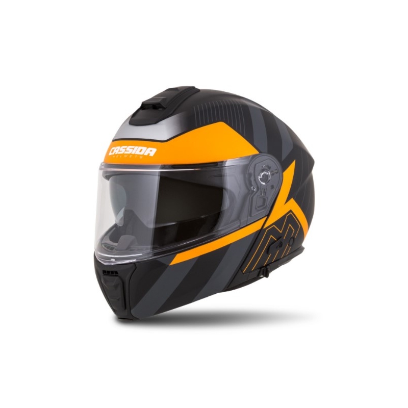 Cască de motocicletă Cassida Modulo 2.0 Profile negru-gri-portocaliu flip-up lichidare