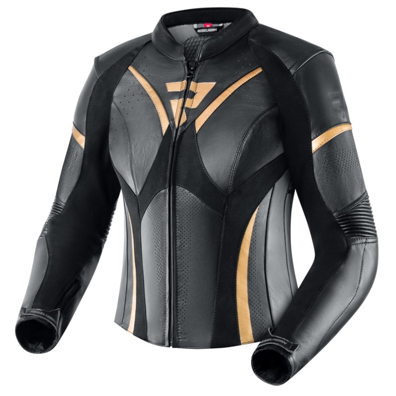 Jachetă de motocicletă pentru femei Rebelhorn Rebel Rebel Black and Gold