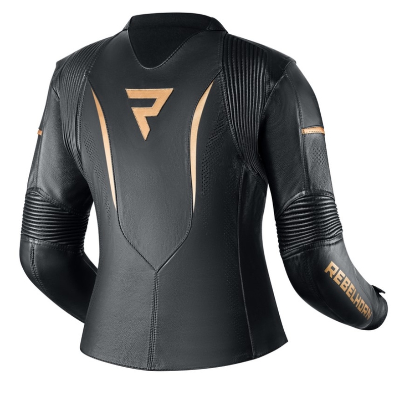 Jachetă de motocicletă pentru femei Rebelhorn Rebel Rebel Black and Gold