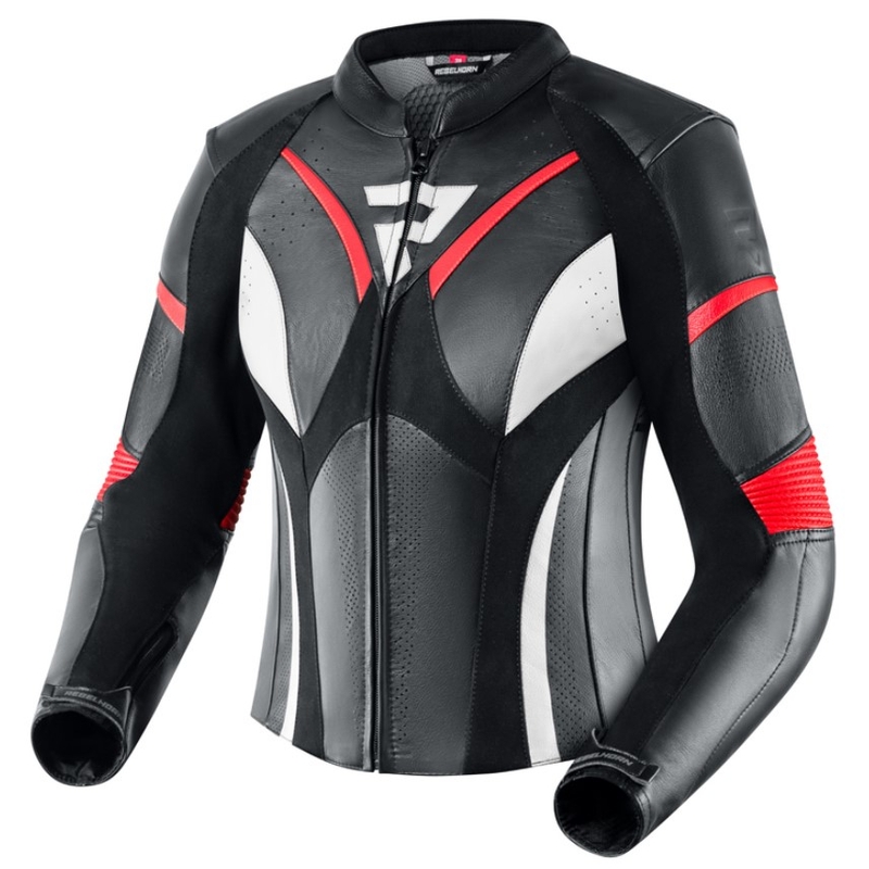 Jachetă de motocicletă pentru femei Rebelhorn Rebel Rebel Black-White-Fluo Red