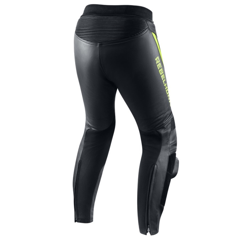 Pantaloni de motocicletă Rebelhorn Fighter negru-galben-fluo lichidare