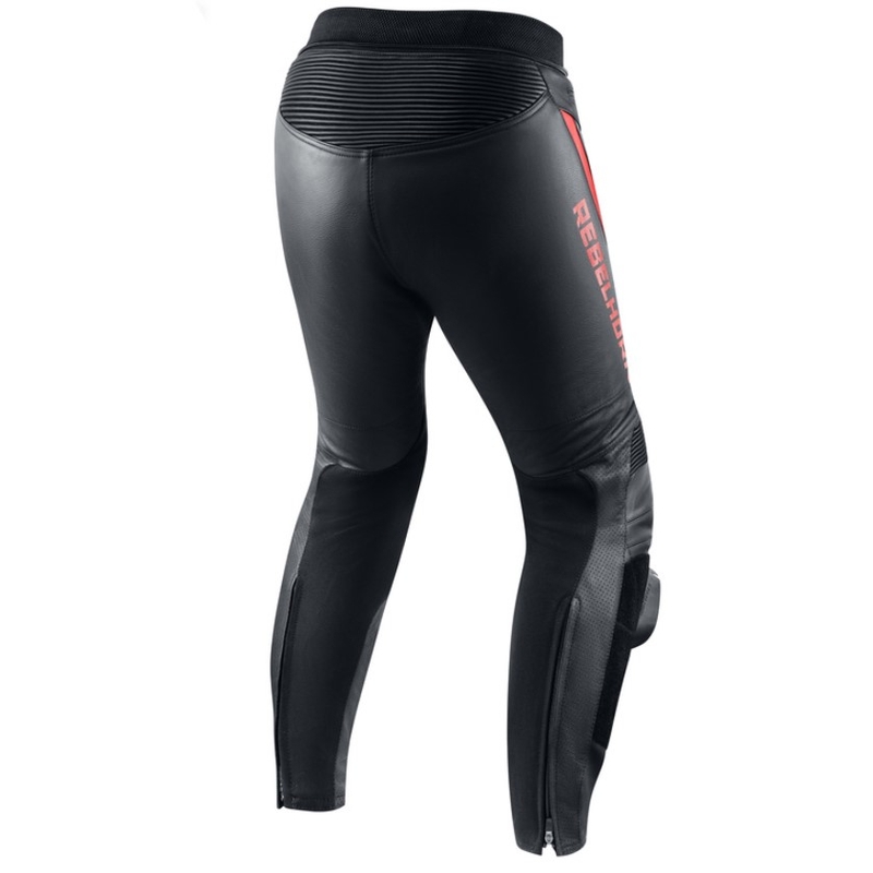 Pantaloni de motocicletă Rebelhorn Fighter Black-Fluo Red lichidare
