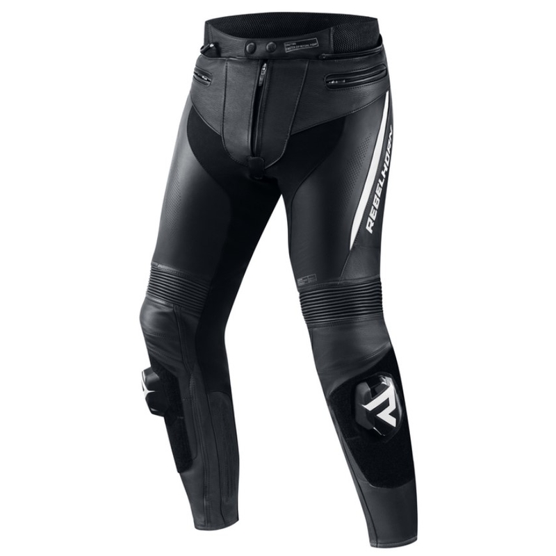 Rebelhorn Luptător negru și alb Pantaloni de motocicletă Rebelhorn Fighter negru și alb lichidare