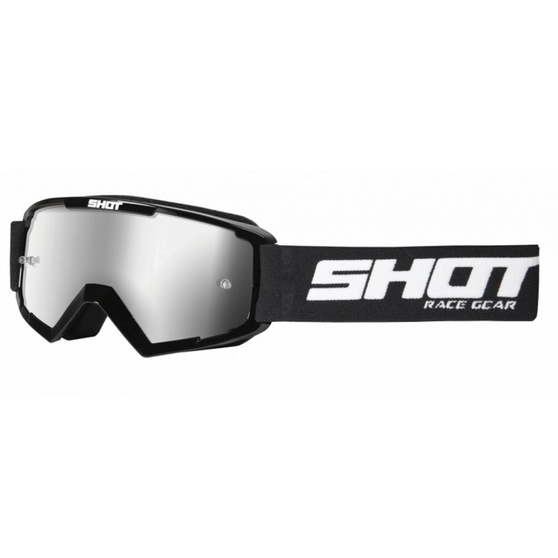 Ochelari de motocross pentru copii Shot Rocket negru (plexi argintiu)