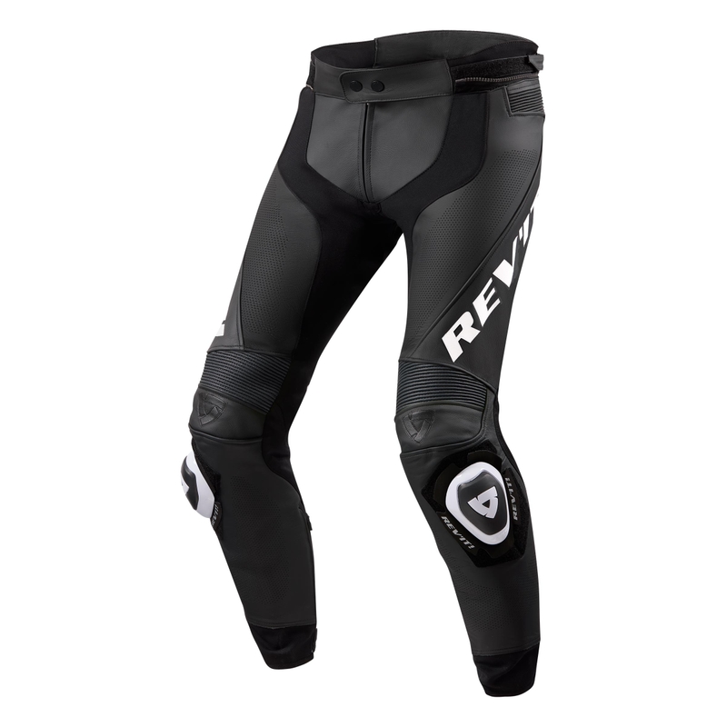 Pantaloni moto Revit Apex negru și alb extins