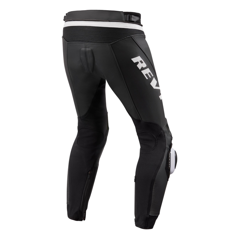 Pantaloni moto Revit Apex negru și alb extins