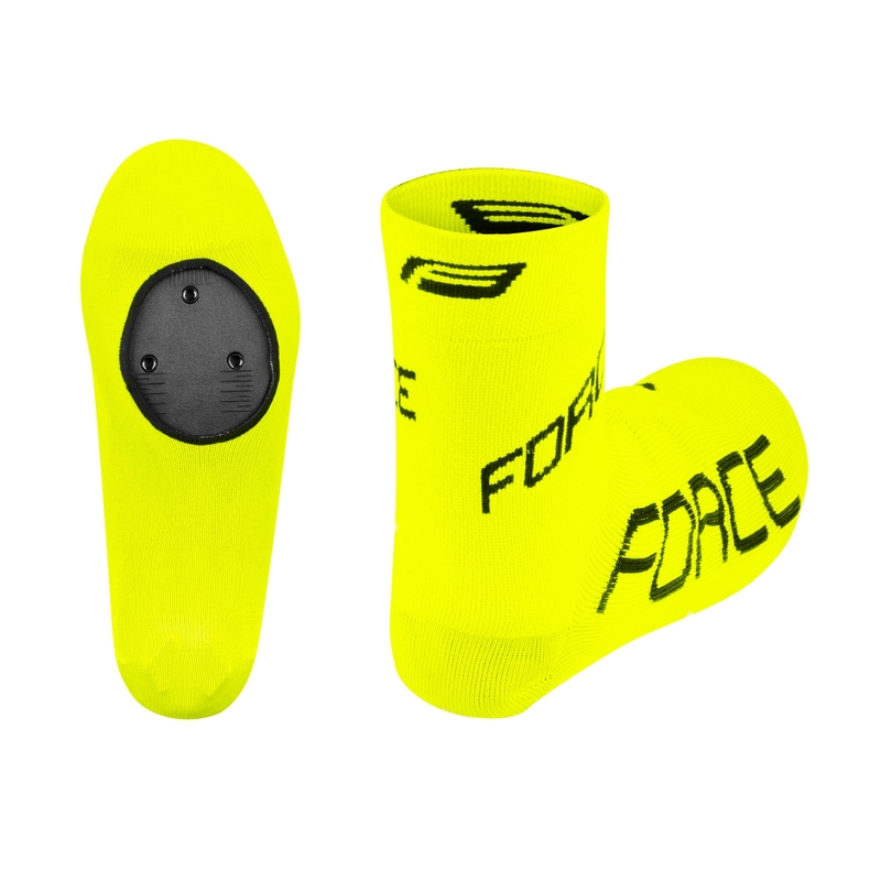 Pantaloni scurți de ciclism FORCE galben fluo acoperă lichidare
